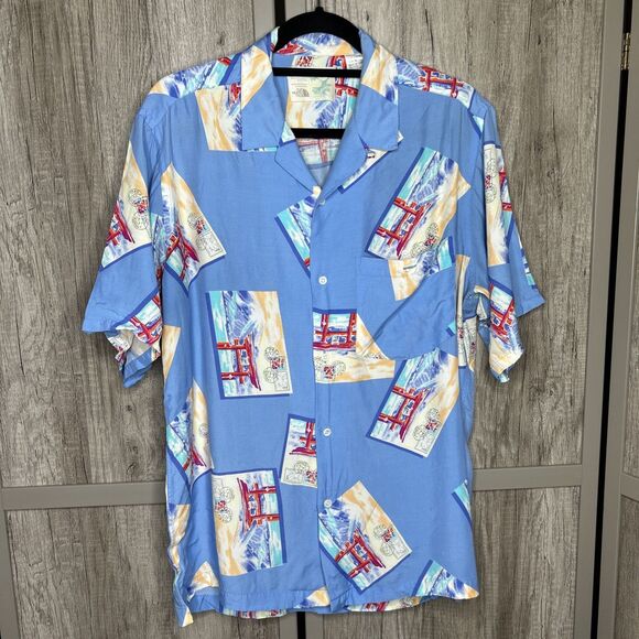 The North Face Men Casual Shirt Button Down Post Cards Japan Collared Size L - Picture 1 of 7